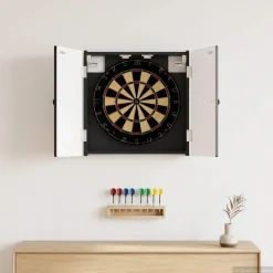 vidaXL Dartbord Kabinet BREDA Wit 52,5 x 10,5 x 53,5 cm Bewerkt hout
