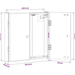 vidaXL Dartbord Kabinet BREDA Wit 52,5 x 10,5 x 53,5 cm Bewerkt hout