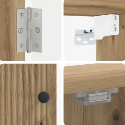 vidaXL Dartbord Kabinet EDE Artisanaal eiken 52,5 x 10,5 x 53,5 cm