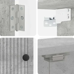 vidaXL Dartbord Kabinet EDE Betongrijs 52,5 x 10,5 x 53,5 cm