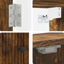 vidaXL Dartbord Kabinet EDE Gerookt eiken 52,5 x 10,5 x 53,5 cm