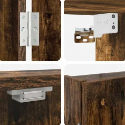 vidaXL Dartbord Kabinet Gerookt eiken 56 x 12 x 53,5 cm Bewerkt hout