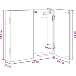 vidaXL Dartbord Kabinet Grijs Sonoma 56 x 12 x 53,5 cm Bewerkt hout