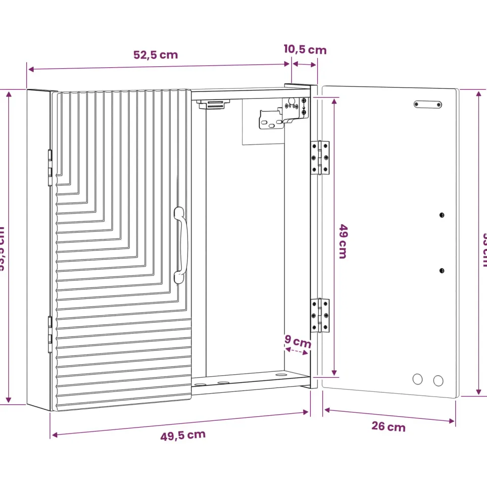 vidaXL Dartbord Kabinet HAARLEM Gerookt eiken 52,5 x 10,5 x 53,5 cm