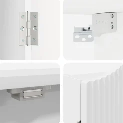 vidaXL Dartbord Kabinet Hoogglans Wit 56 x 12 x 63 cm Bewerkt hout