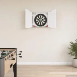 vidaXL Dartbord Kabinet Hoogglans Wit 56 x 12 x 63 cm Bewerkt hout
