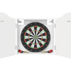 vidaXL Dartbord Kabinet Hoogglans Wit 56 x 12 x 63 cm Bewerkt hout