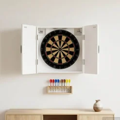 vidaXL Dartbord Kabinet HOORN Hoogglans Wit 52,5 x 10,5 x 53,5 cm