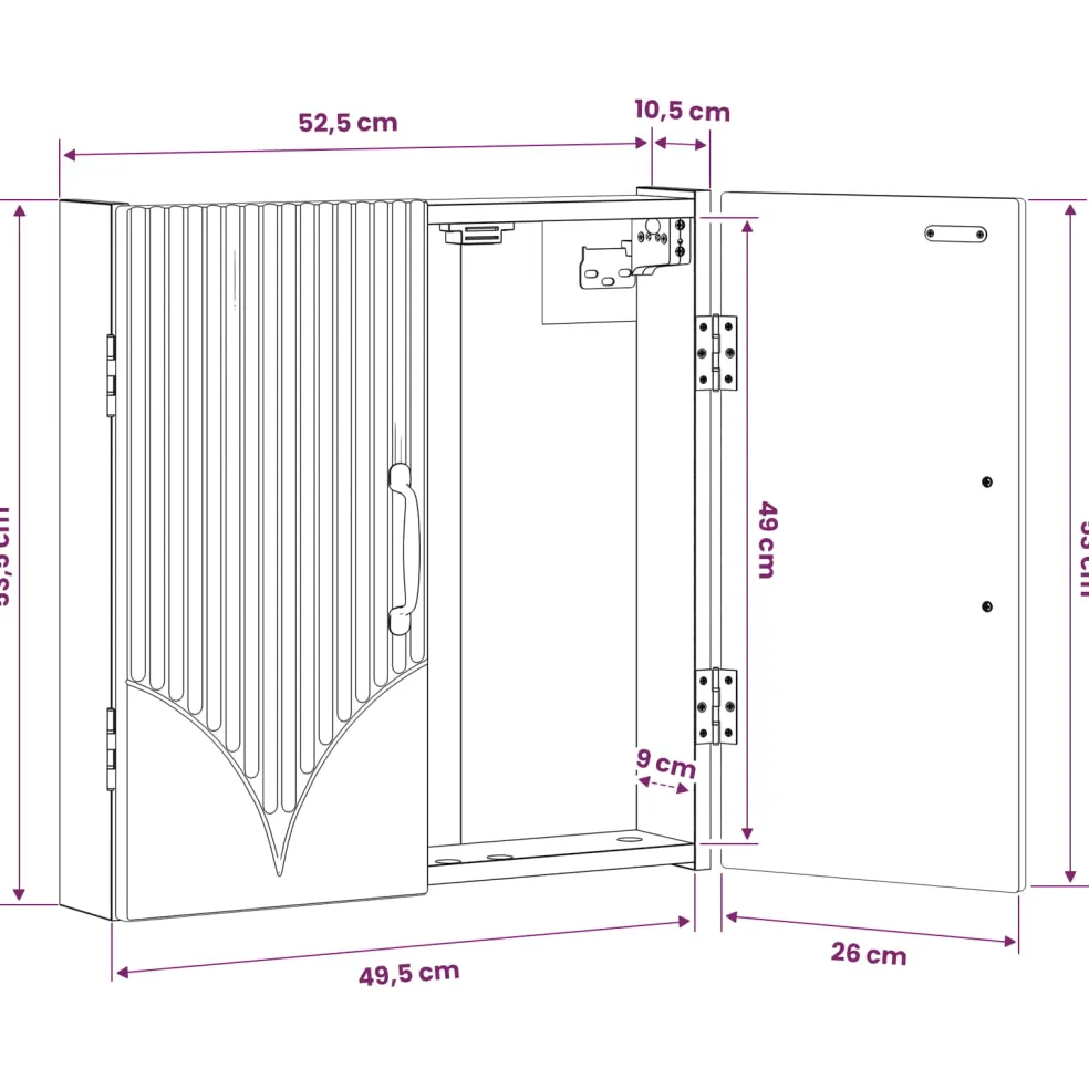 vidaXL Dartbord Kabinet HOORN Hoogglans Wit 52,5 x 10,5 x 53,5 cm