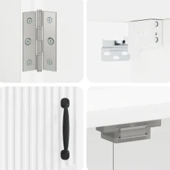 vidaXL Dartbord Kabinet HOORN Hoogglans Wit 52,5 x 10,5 x 53,5 cm
