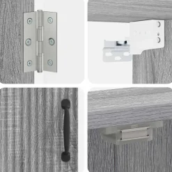 vidaXL Dartbord Kabinet HOORN Grijs Sonoma 52,5 x 10,5 x 53,5 cm