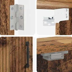 vidaXL Dartbord Kabinet HOORN Oud hout 52,5 x 10,5 x 53,5 cm