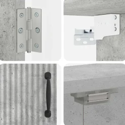 vidaXL Dartbord Kabinet HOORN Betongrijs 52,5 x 10,5 x 53,5 cm