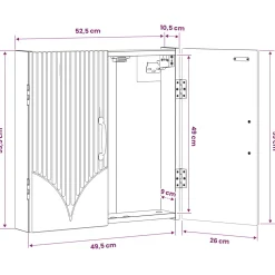 vidaXL Dartbord Kabinet HOORN Artisanaal eiken 52,5 x 10,5 x 53,5 cm