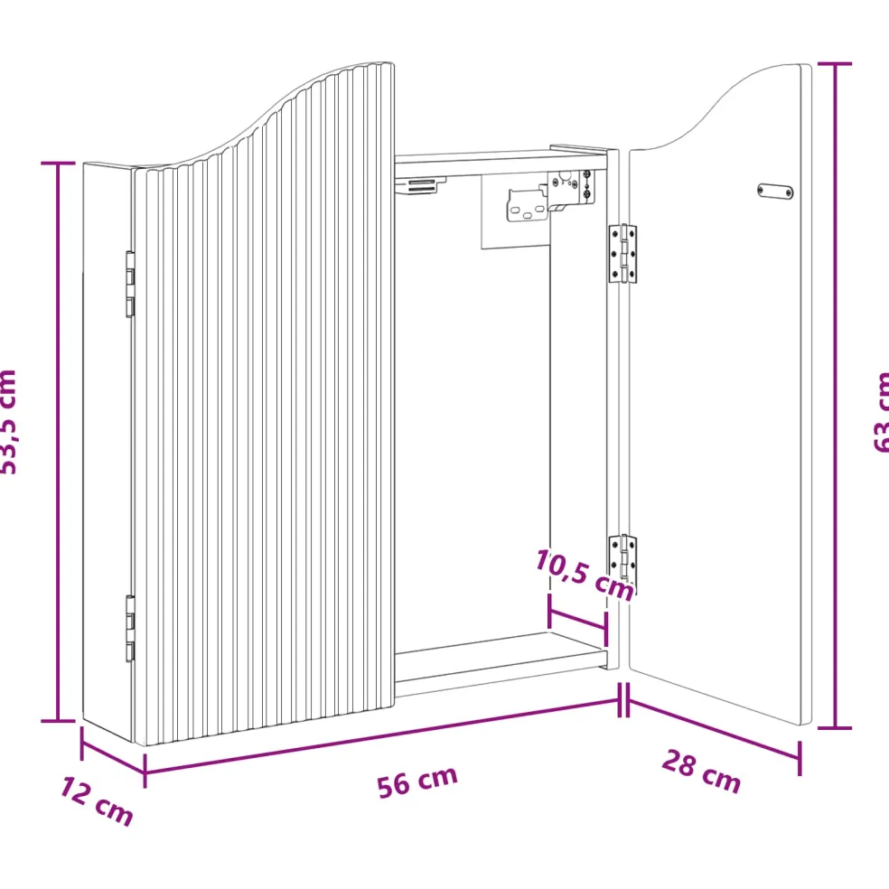 vidaXL Dartbord Kabinet Sonoma Eiken 56 x 12 x 63 cm Bewerkt hout