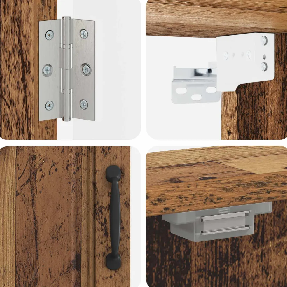 vidaXL Dartbord Kabinet UTRECHT Oud hout 52,5 x 10,5 x 53,5 cm