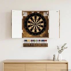 vidaXL Dartbord Kabinet UTRECHT Gerookt eiken 52,5 x 10,5 x 53,5 cm