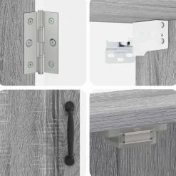 vidaXL Dartbord Kabinet UTRECHT Grijs Sonoma 52,5 x 10,5 x 53,5 cm