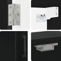 vidaXL Dartbord Kabinet UTRECHT Zwart 52,5 x 10,5 x 53,5 cm