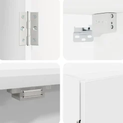 vidaXL Dartbord Kabinet Wit 56 x 12 x 53,5 cm Bewerkt hout