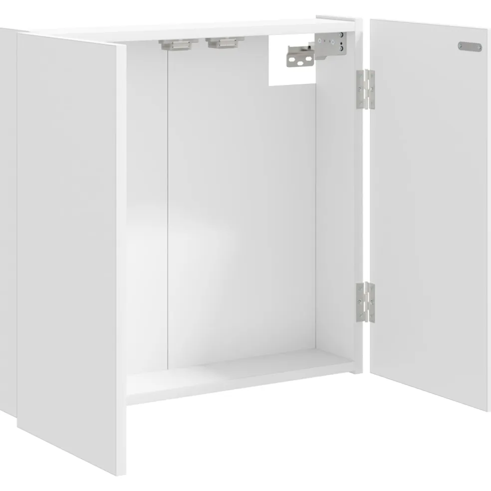 vidaXL Dartbord Kabinet Wit 56 x 12 x 53,5 cm Bewerkt hout