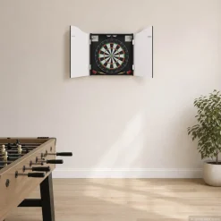 vidaXL Dartbord Kabinet Zwart 56 x 12 x 63 cm Bewerkt hout