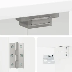 vidaXL Dartbord Kabinet ZWOLLE Wit 52,5 x 10,5 x 57,5 cm Bewerkt hout