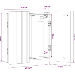 vidaXL Dartbord Kabinet ZWOLLE Wit 52,5 x 10,5 x 57,5 cm Bewerkt hout