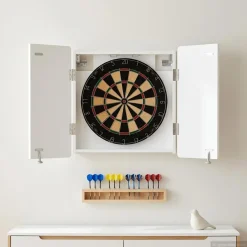 vidaXL Dartbord Kabinet ZWOLLE Hoogglans Wit 52,5 x 10,5 x 57,5 cm