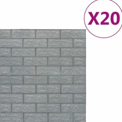 vidaXL 3D-behang zelfklevend 20 st bakstenen antracietkleurig