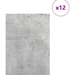 vidaXL Decorpanelen 12 st Betongrijs 21 x 30 x 0,27 cm Bewerkt hout