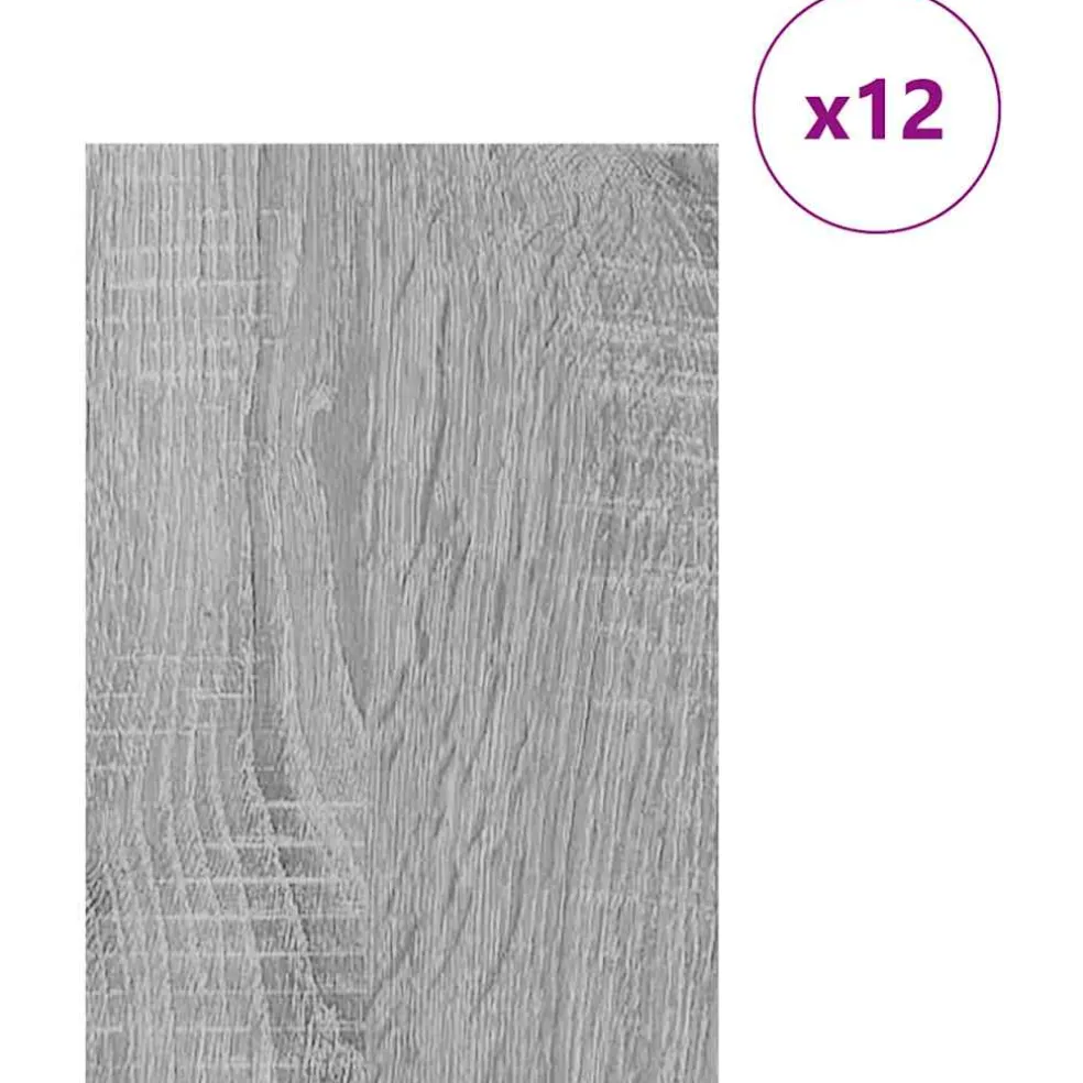 vidaXL Decorpanelen 12 st Grijs Sonoma 40 x 60 x 0,27 cm Bewerkt hout