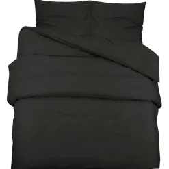 vidaXL Dekbedovertrekset lichtgewicht 140x200 cm microvezel zwart