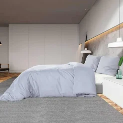vidaXL Dekbedovertrekset lichtgewicht 140x200 cm microvezel grijs