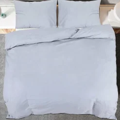 vidaXL Dekbedovertrekset lichtgewicht 140x200 cm microvezel grijs