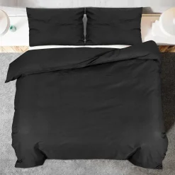 vidaXL Dekbedovertrekset 140x200 cm katoen zwart
