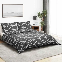 vidaXL Dekbedovertrekset 140x200 cm katoen antracietkleurig