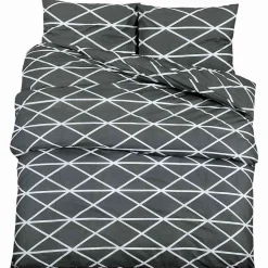 vidaXL Dekbedovertrekset 140x200 cm katoen antracietkleurig