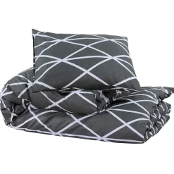 vidaXL Dekbedovertrekset 140x200 cm katoen antracietkleurig