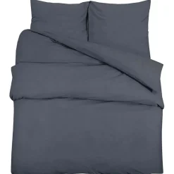 vidaXL Dekbedovertrekset 140x200 cm katoen antracietkleurig