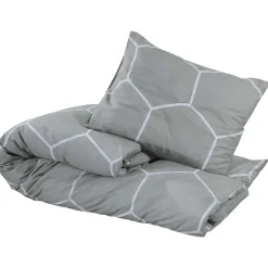 vidaXL Dekbedovertrekset 140x200 cm katoen grijs en wit