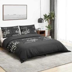 vidaXL Dekbedovertrekset 140x200 cm katoen zwart en wit