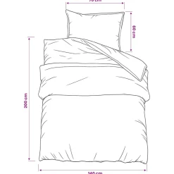 vidaXL Dekbedovertrekset 140x200 cm katoen zwart gestreept