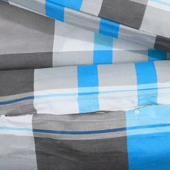 vidaXL Dekbedovertrekset 140x200 cm katoen blauw en grijs