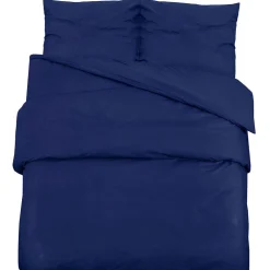 vidaXL Dekbedovertrekset 140x200 cm katoen marineblauw