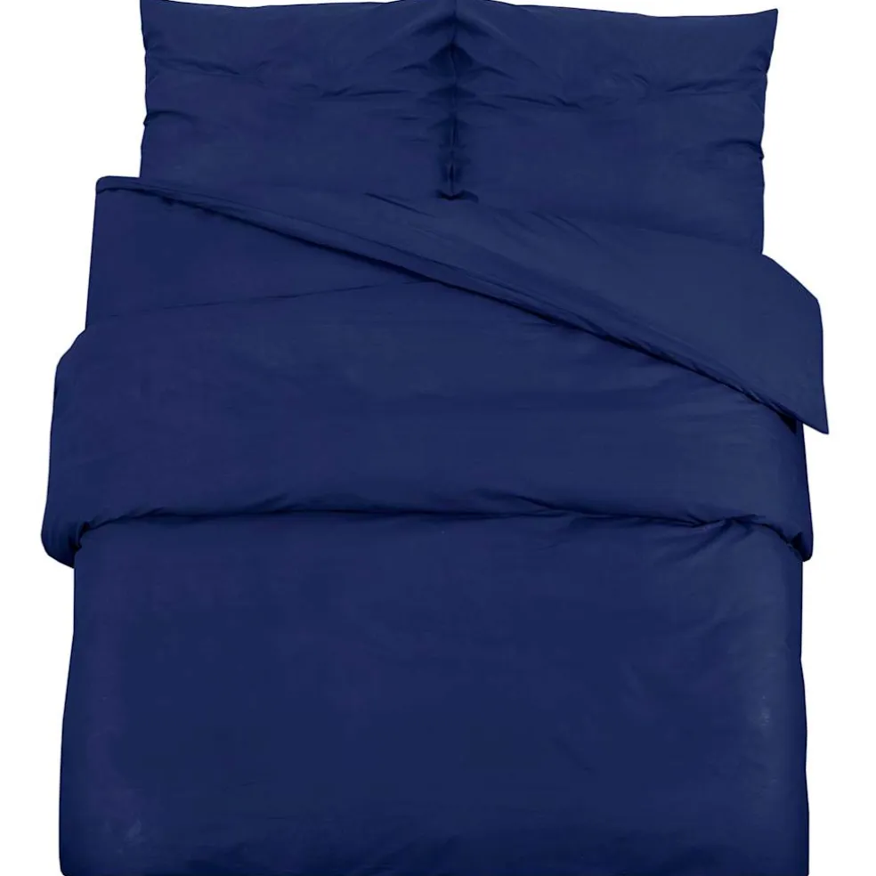 vidaXL Dekbedovertrekset 140x200 cm katoen marineblauw