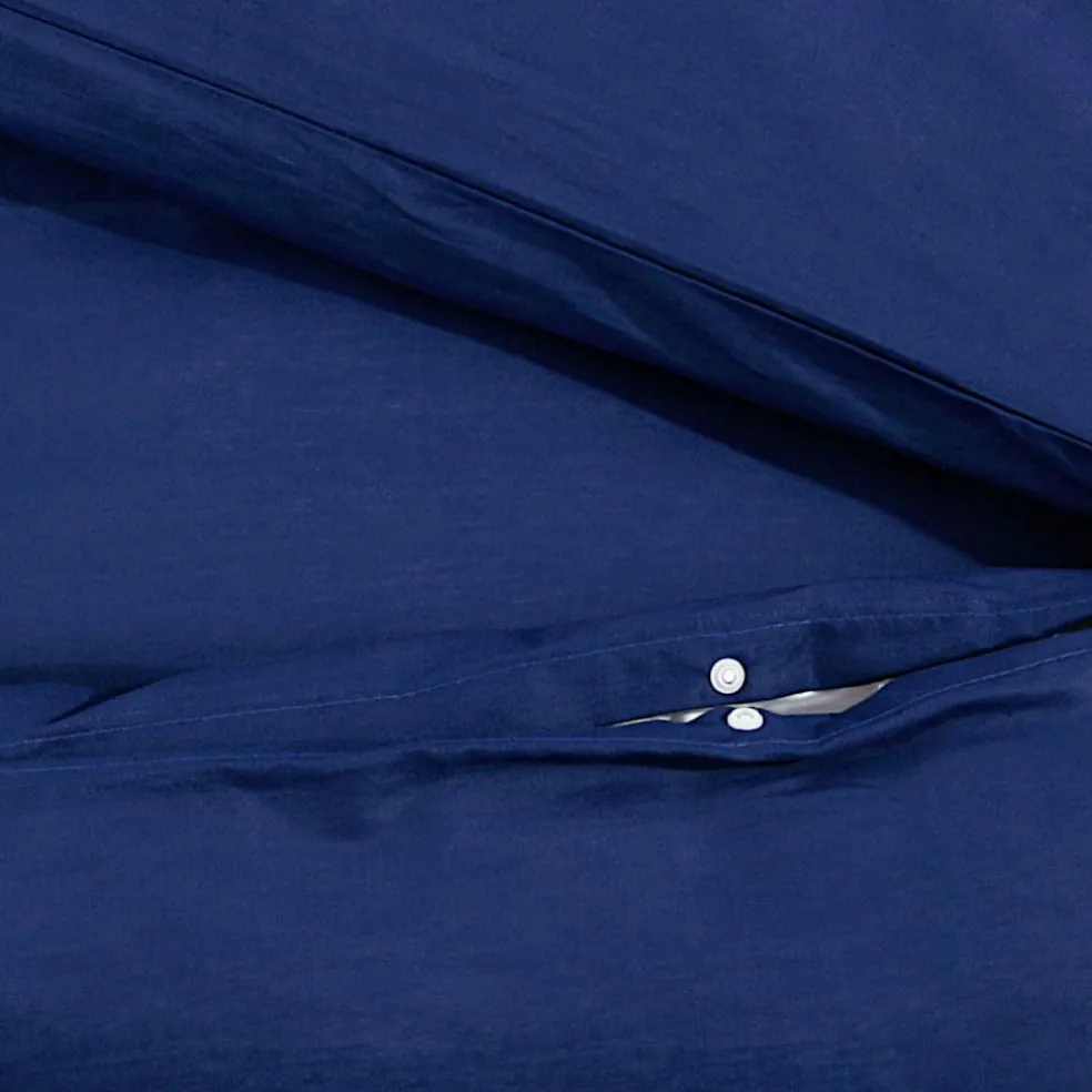 vidaXL Dekbedovertrekset 140x200 cm katoen marineblauw