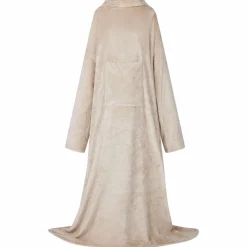 vidaXL Deken hoodie Beige F Flanel