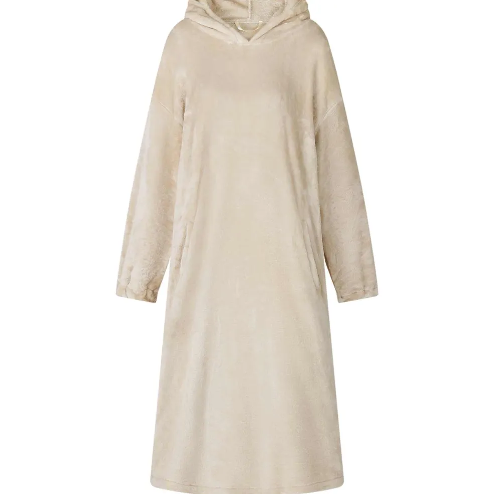 vidaXL Deken hoodie Beige S Flanel