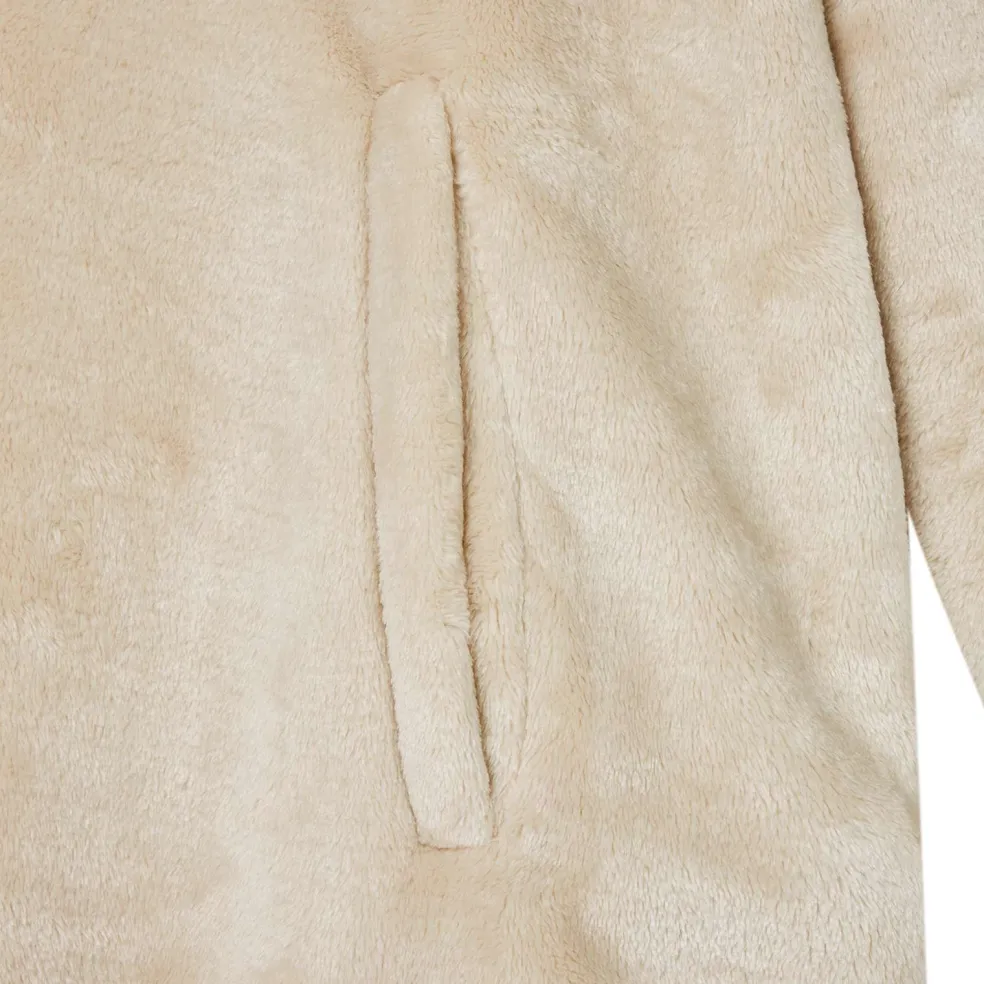 vidaXL Deken hoodie Beige S Flanel
